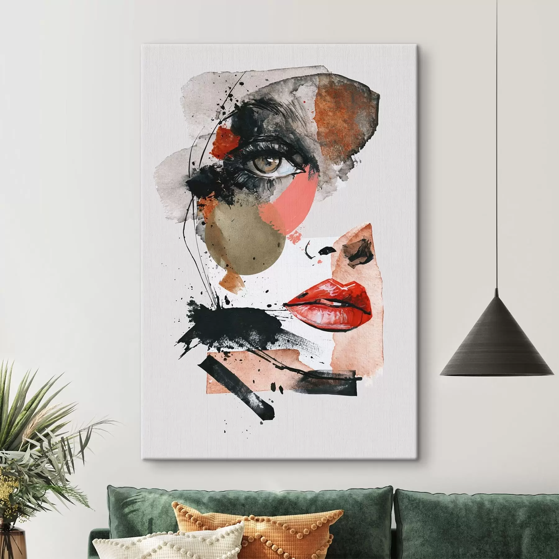 Tableau Un visage de femme abstrait s49521