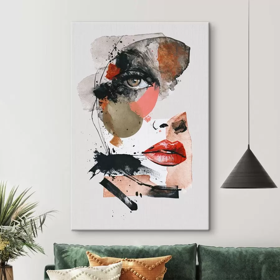 Tableau Un visage de femme abstrait s49521