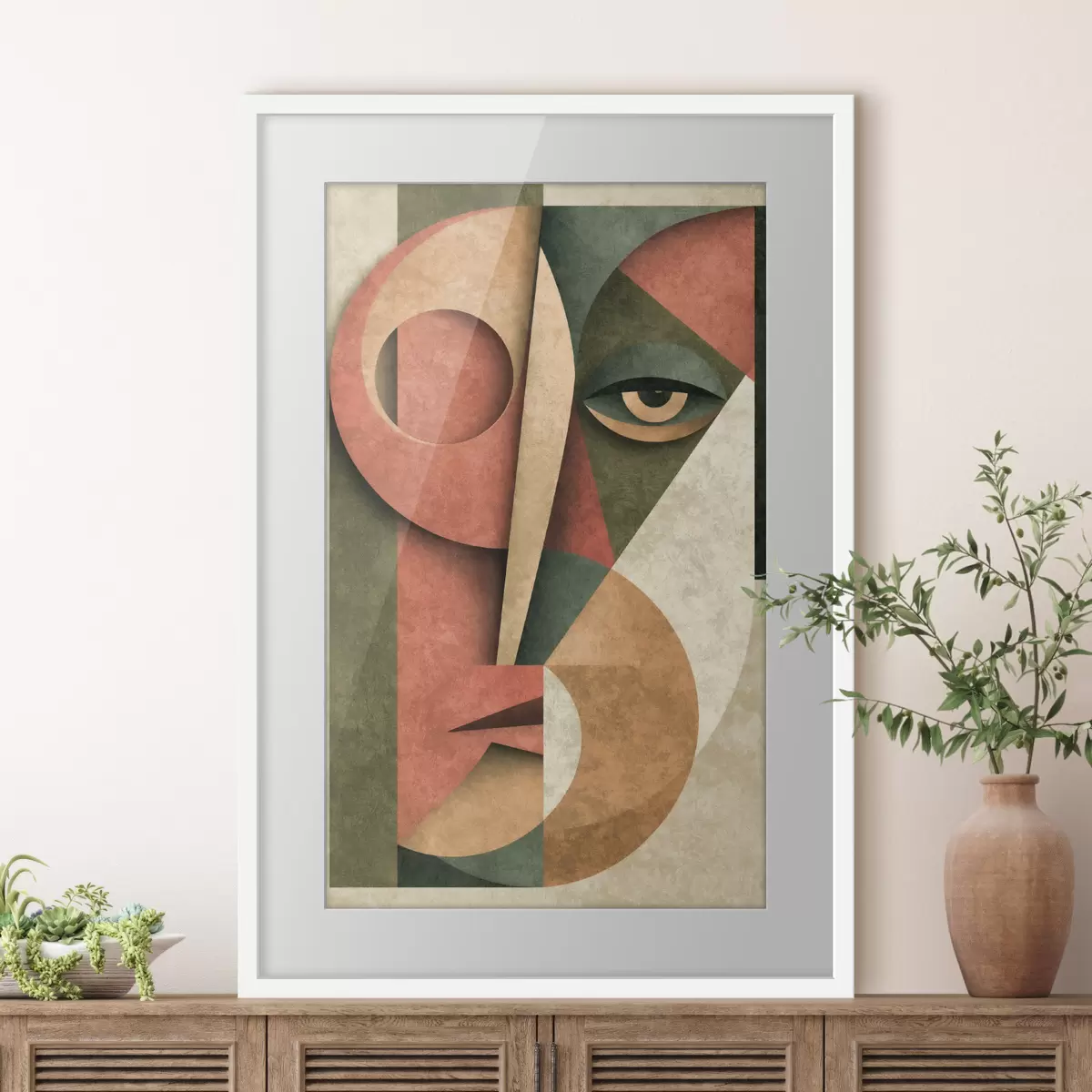 Poster Composition cubiste d'un visage f49419