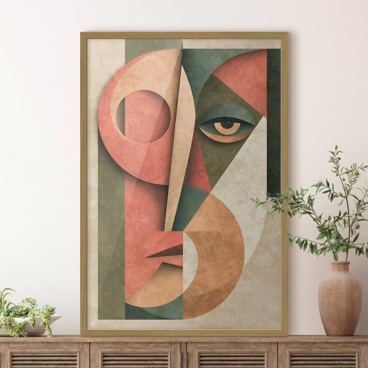 Poster Composition cubiste d'un visage f49419
