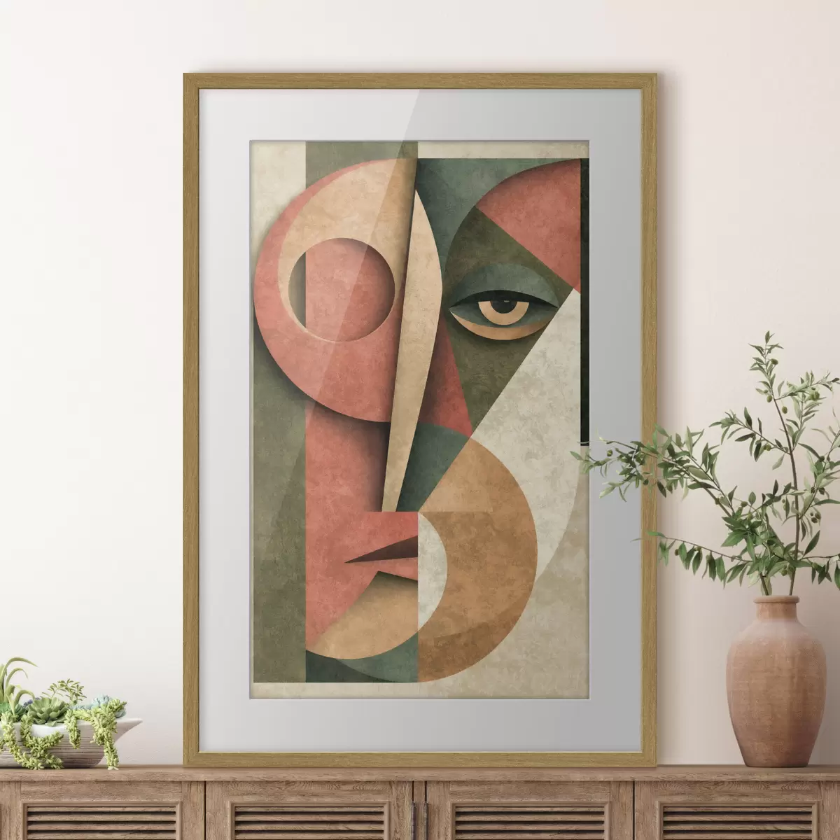 Poster Composition cubiste d'un visage f49419