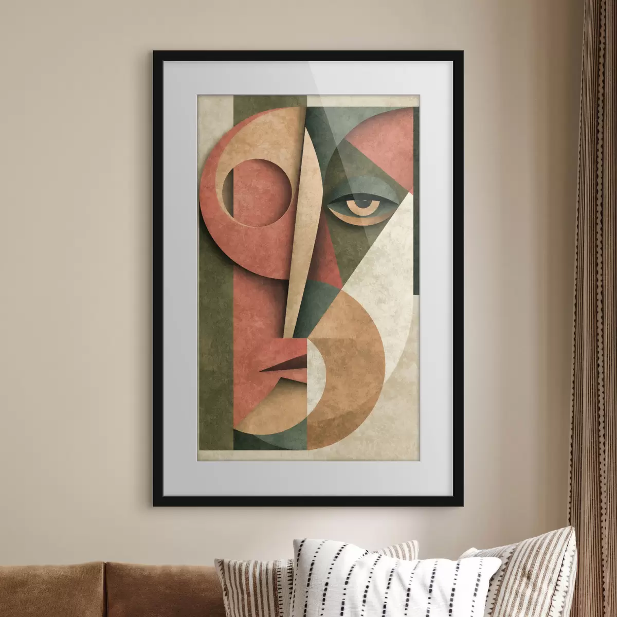 Poster Composition cubiste d'un visage f49419