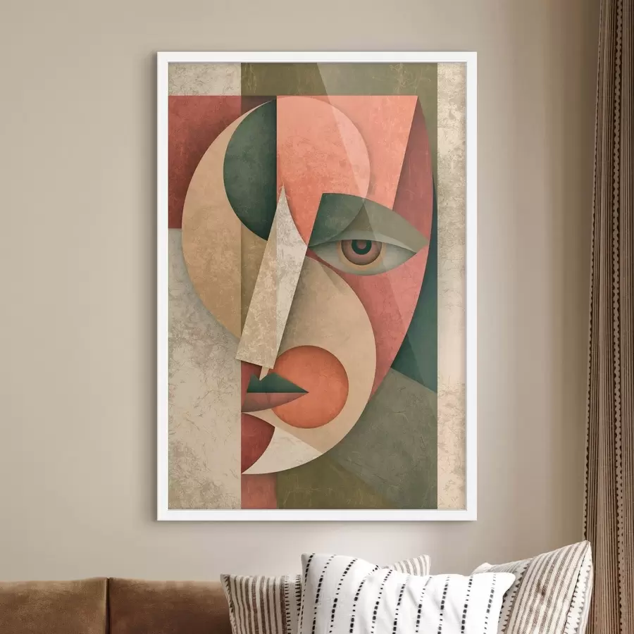 Papier peint Abstraction géométrique d'un visage f49420