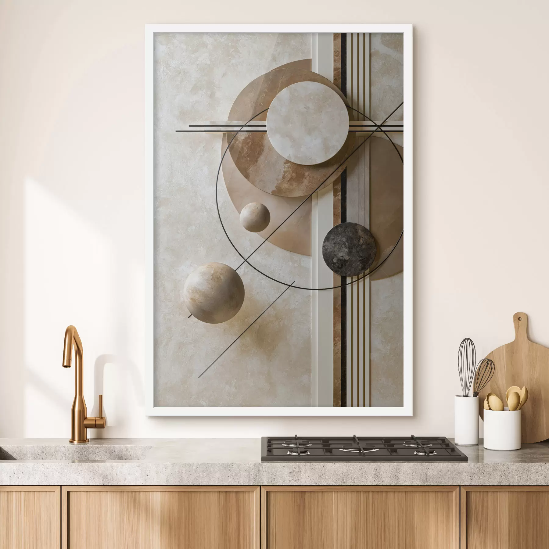 Papier peint Une composition avec des cercles f49516