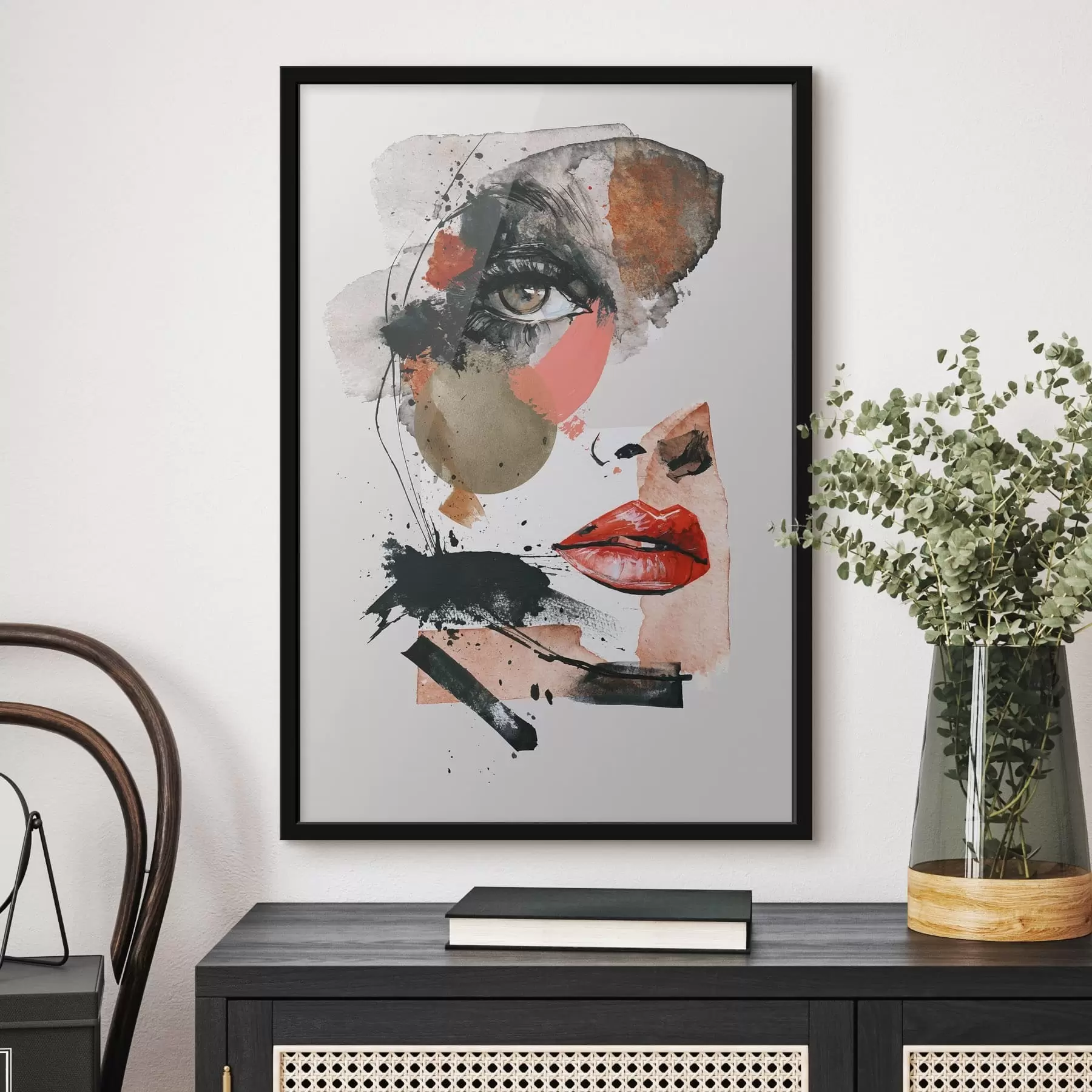 Papier peint Un visage de femme abstrait f49521
