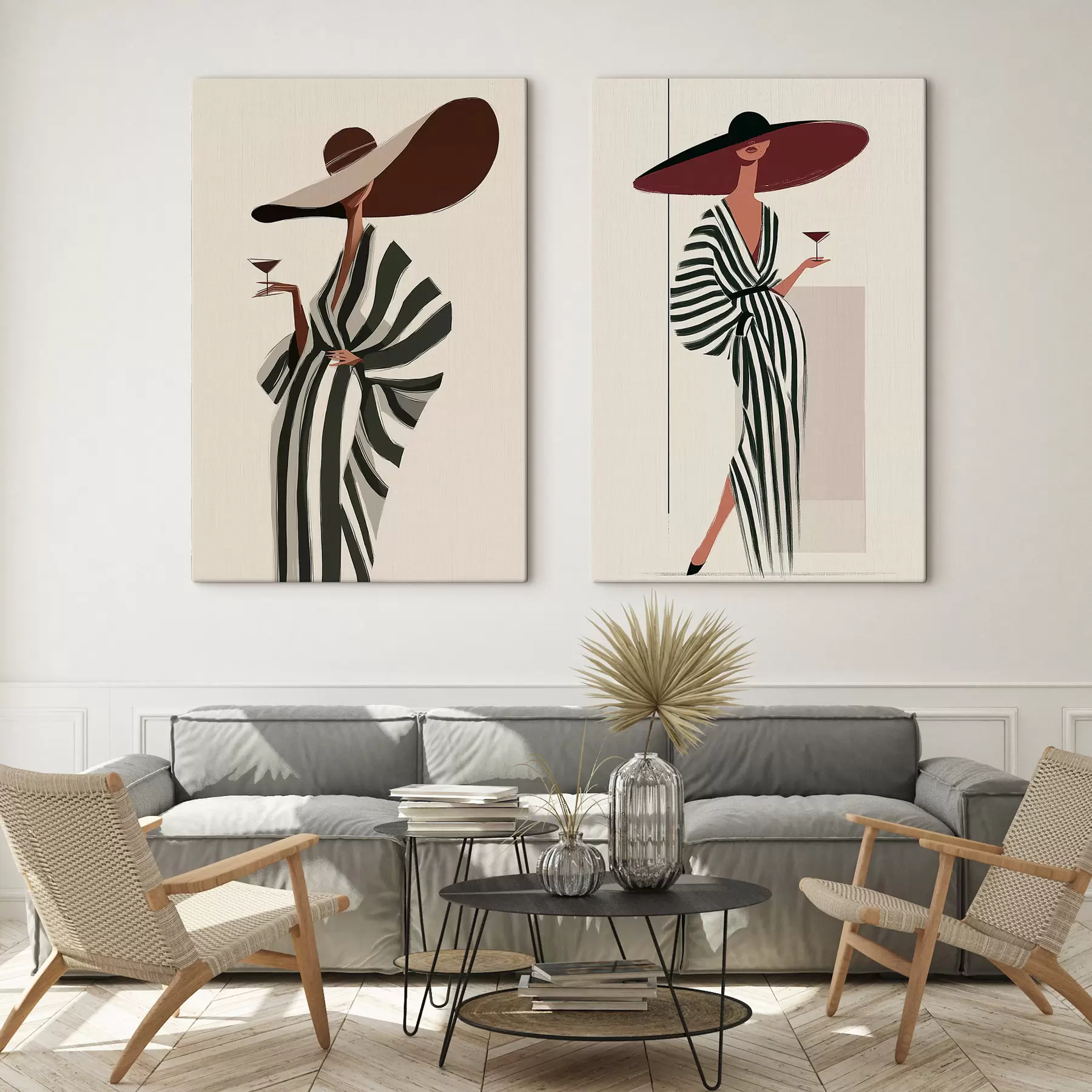 Tableau Fille au chapeau m30634