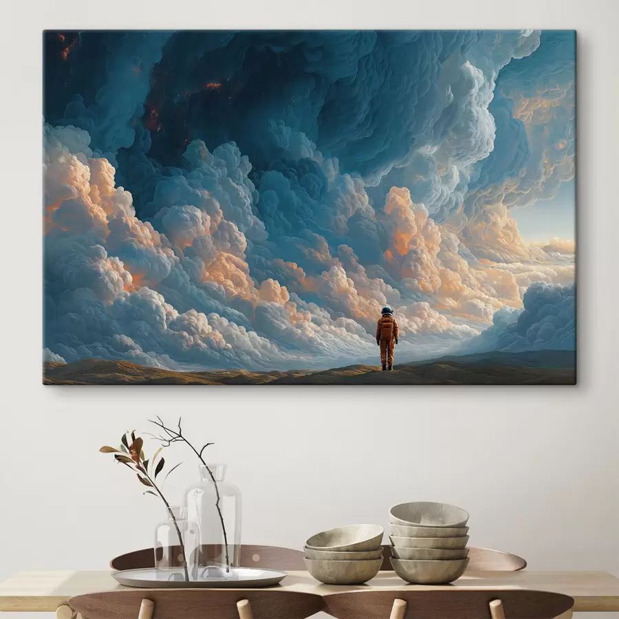 Tableau Les nuages et l'astronaute s49635