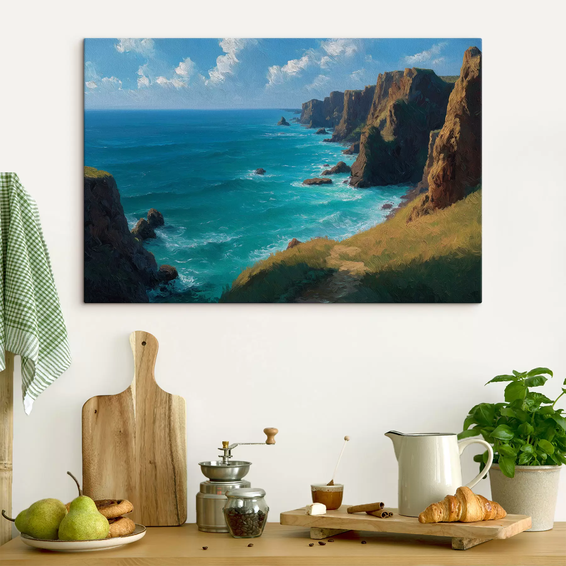 Tableau Les falaises et la mer s49639