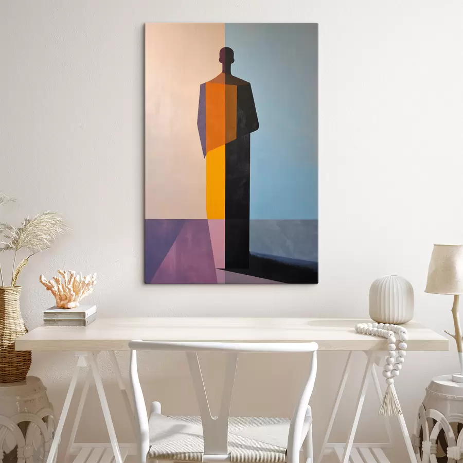 Tableau Un homme aux lignes colorées s49668