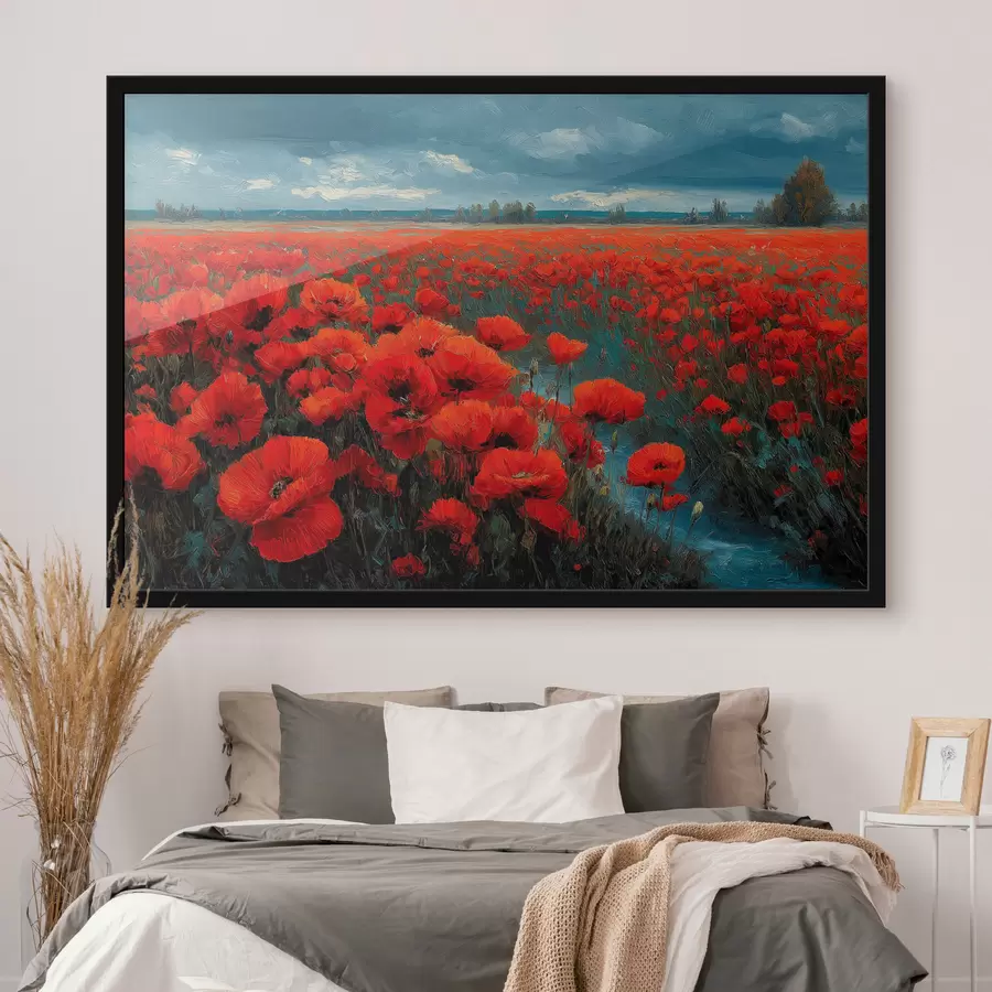 Papier peint Champ de coquelicots f49631
