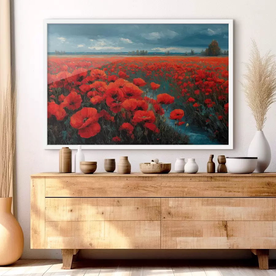 Papier peint Champ de coquelicots f49631