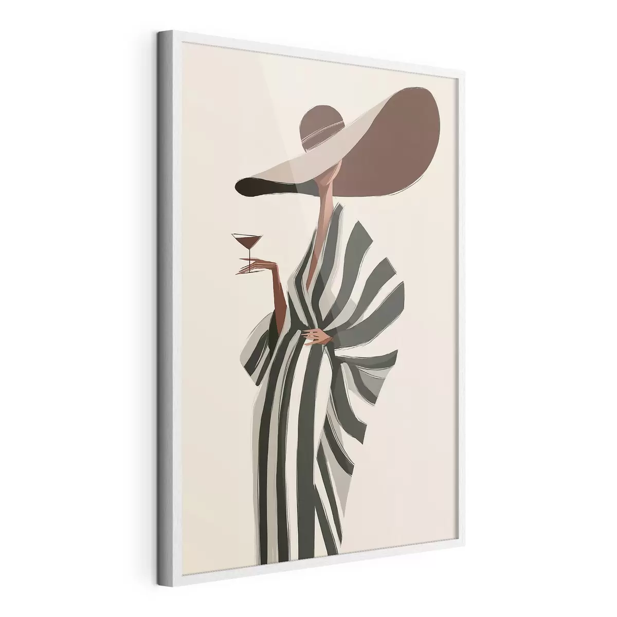 Poster Rayures et grand chapeau f49633