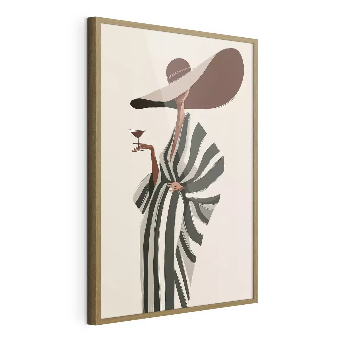 Poster Rayures et grand chapeau f49633
