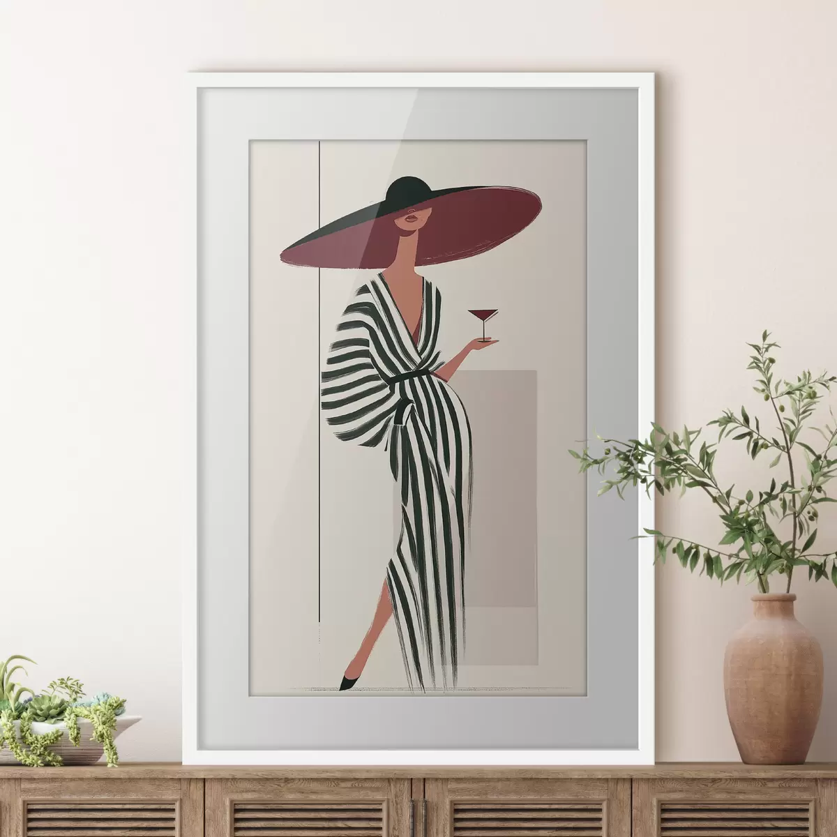 Poster Le bord du chapeau bordeaux f49634