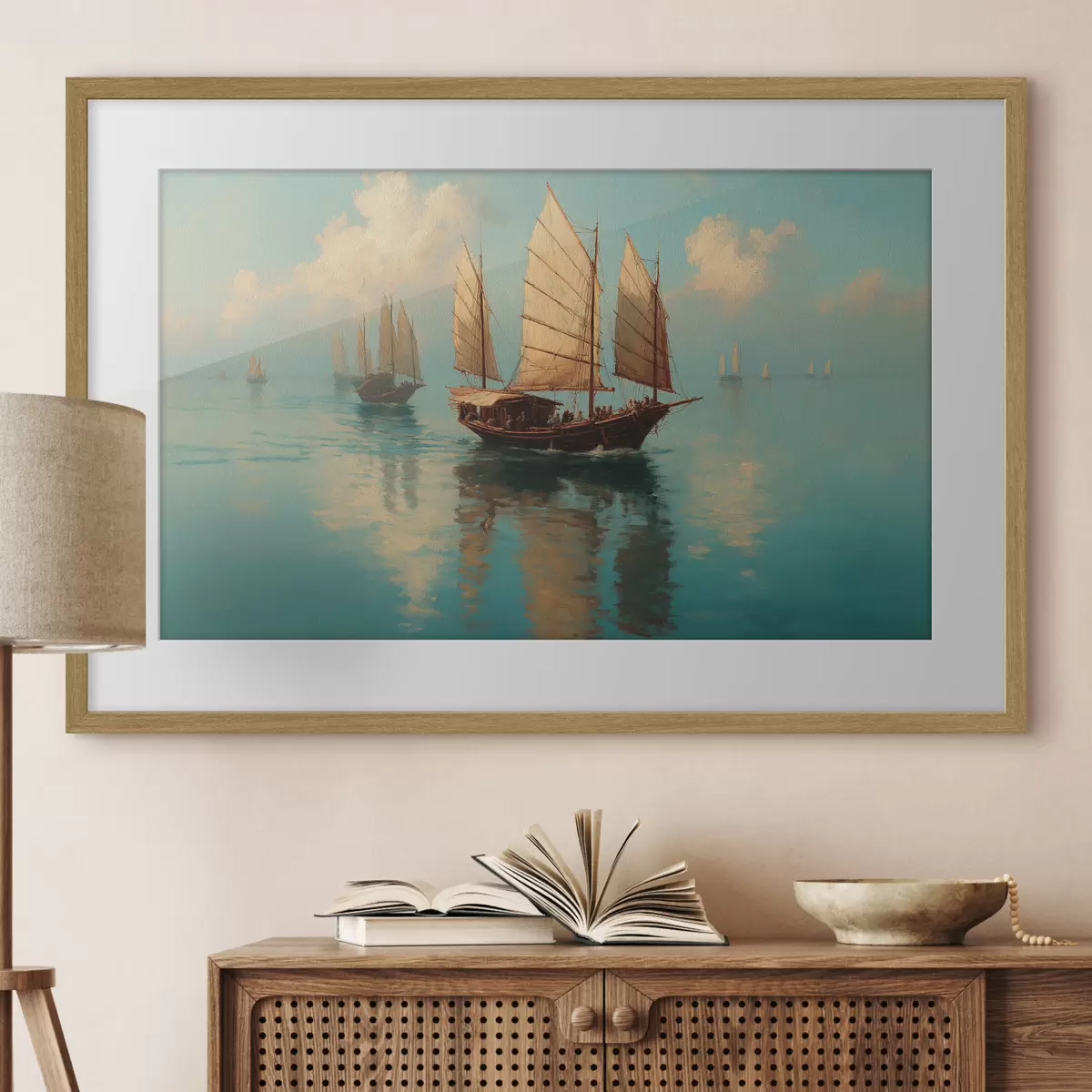 Poster Sortie en voilier le matin f49654