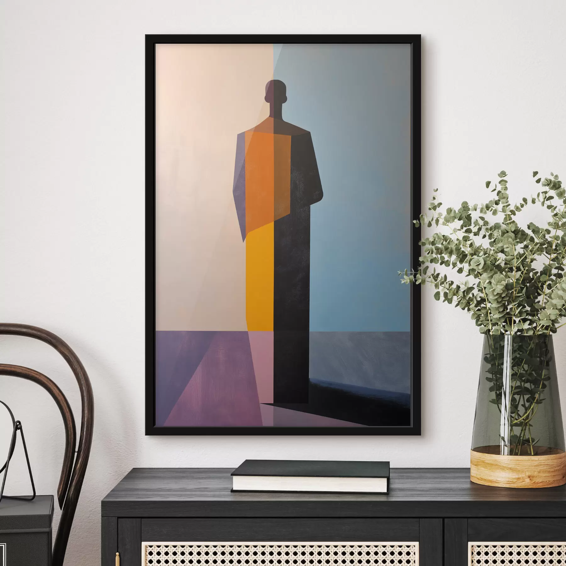 Papier peint Un homme aux lignes colorées f49668
