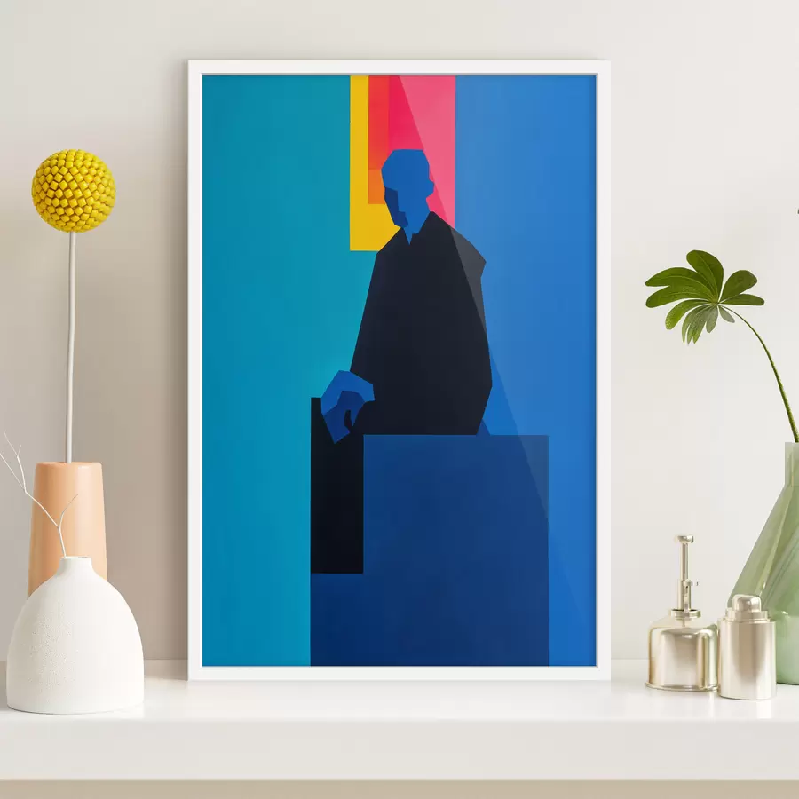 Papier peint Portrait aux traits colorés f49669