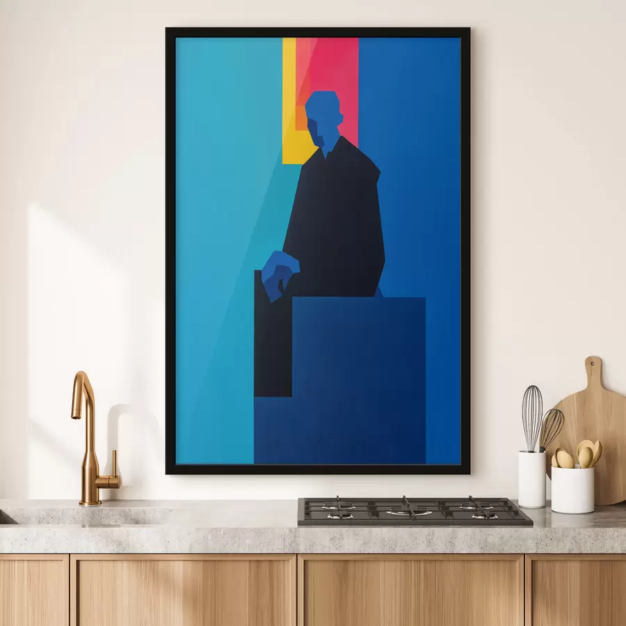 Papier peint Portrait aux traits colorés f49669
