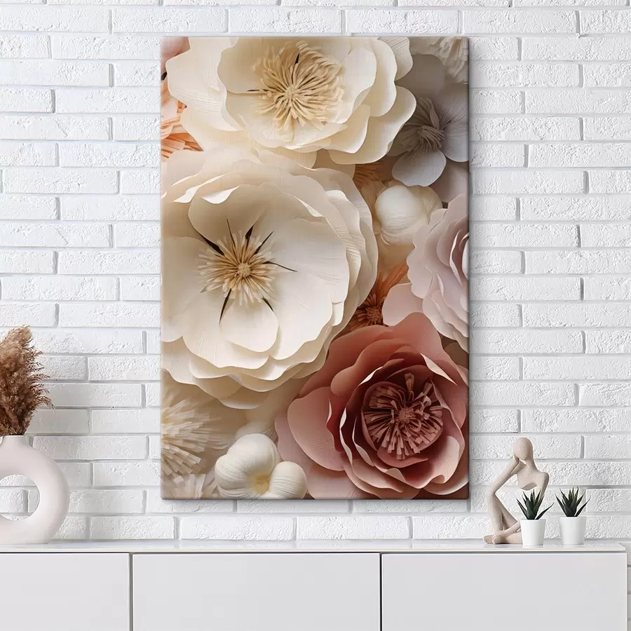 Tableau Des roses beiges dans un style contemporain s49374