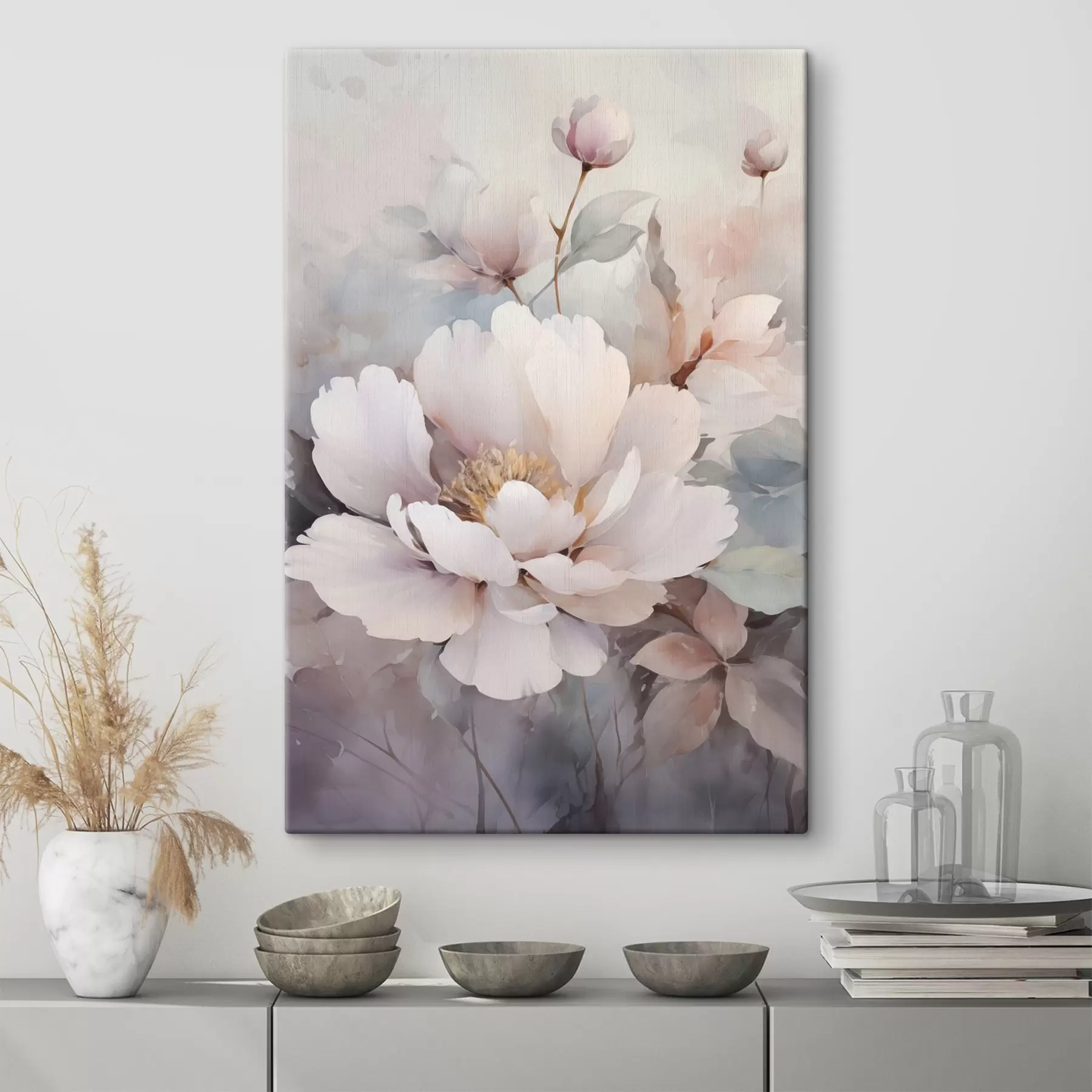 Tableau Fleurs aériennes aux teintes claires s49376