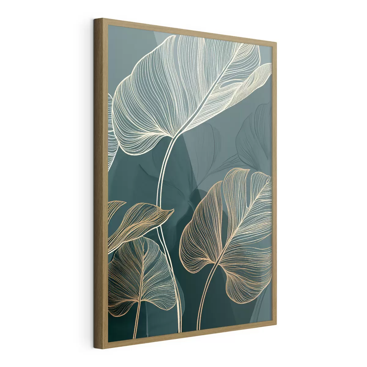 Poster Contours de feuilles tropicales f49372