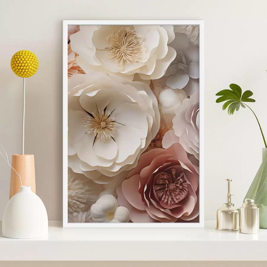 Papier peint Des roses beiges dans un style contemporain f49374