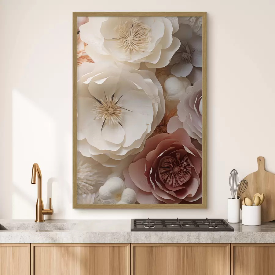 Papier peint Des roses beiges dans un style contemporain f49374