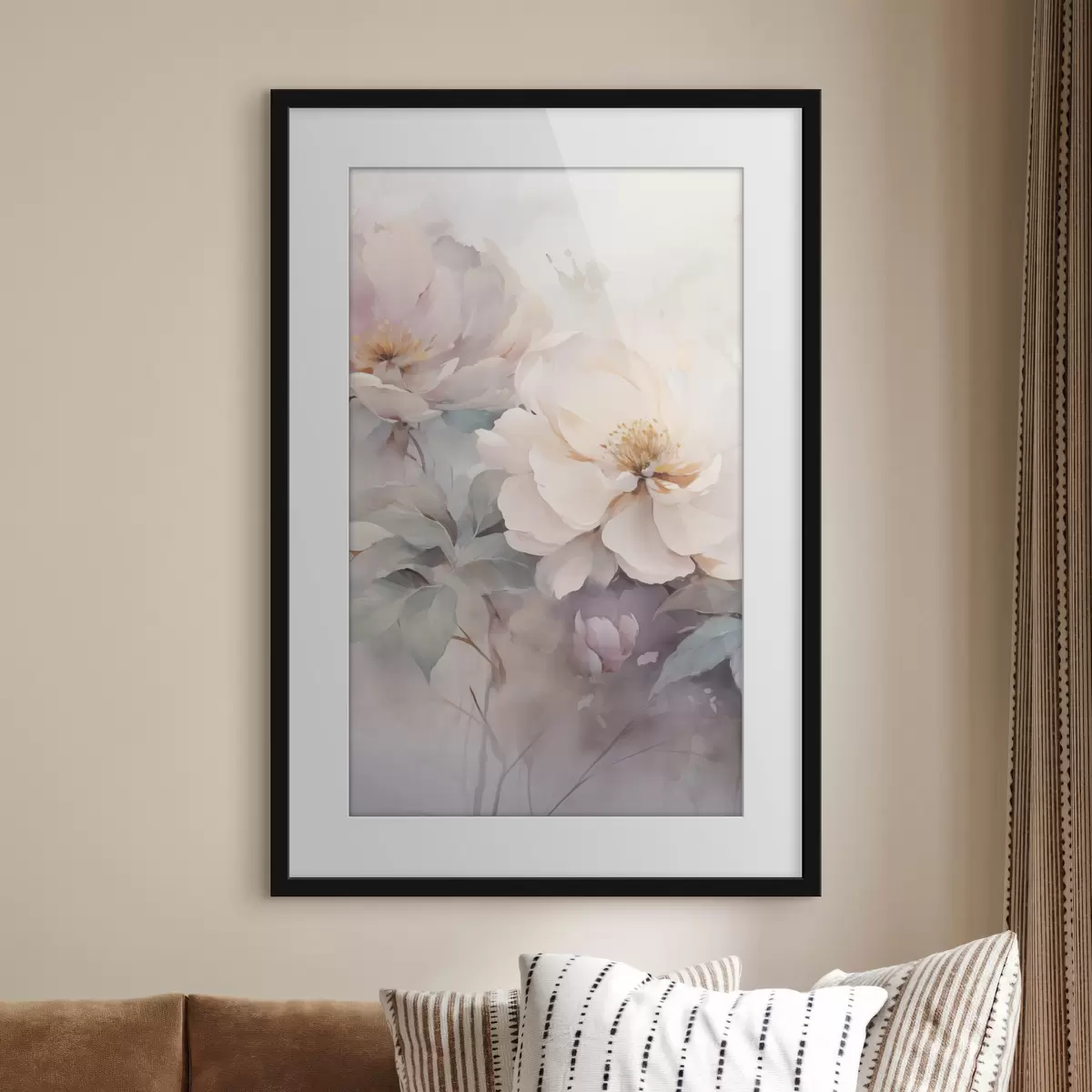 Poster Pivoines aux teintes pastel délicates f49375