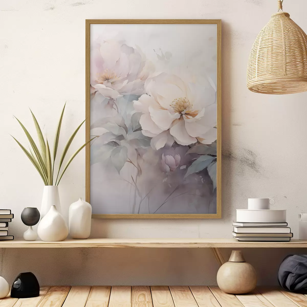 Poster Pivoines aux teintes pastel délicates f49375