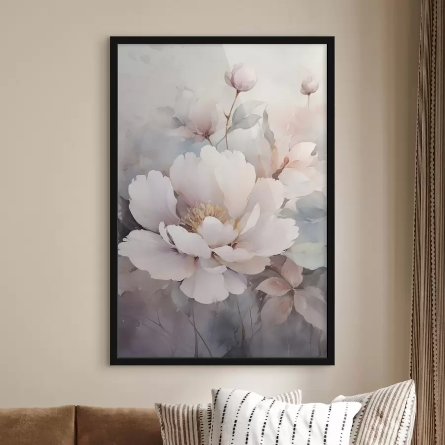 Papier peint Fleurs aériennes aux teintes claires f49376