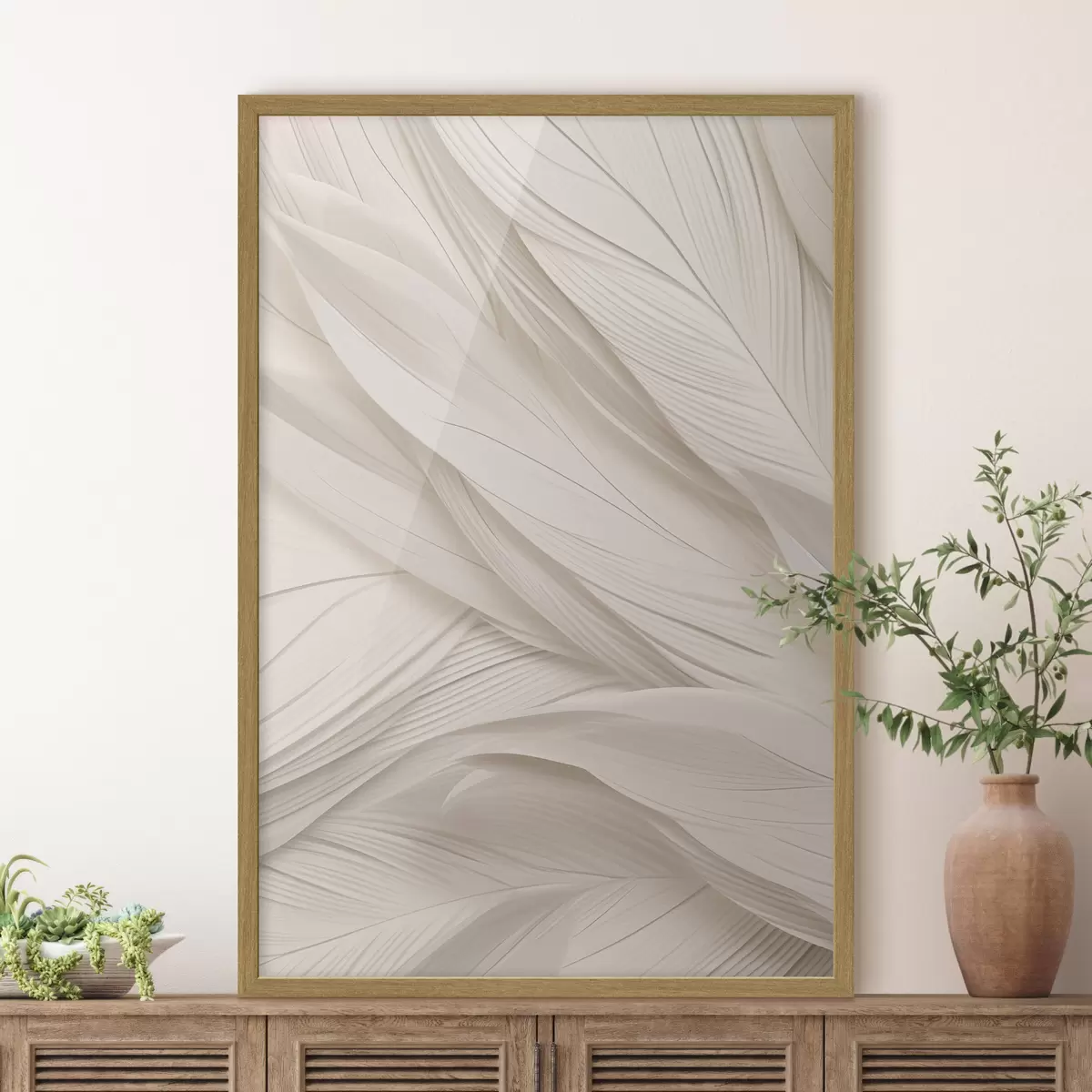 Poster Abstraction texturée dans des nuances de beige f49378