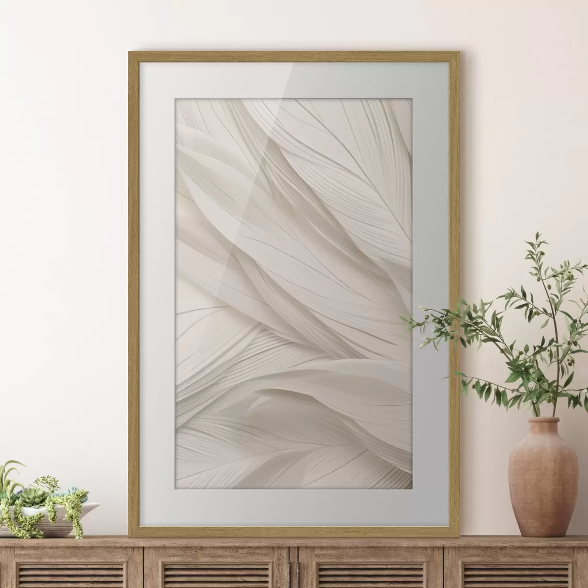 Poster Abstraction texturée dans des nuances de beige f49378