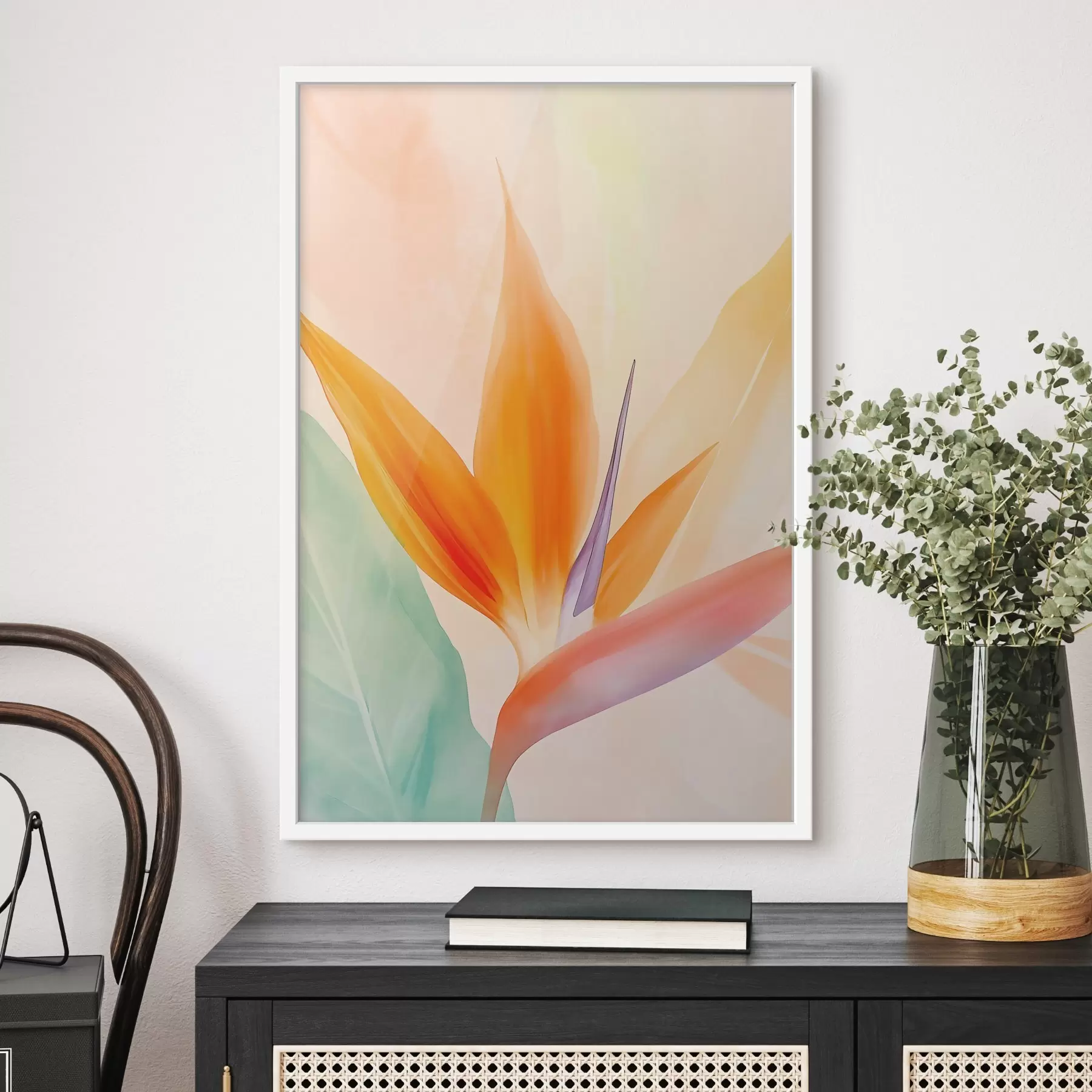 Papier peint Fleur de strelitzia tropicale f49379
