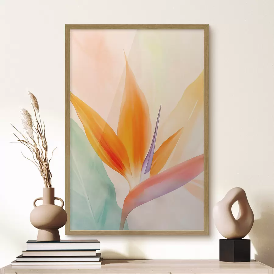 Papier peint Fleur de strelitzia tropicale f49379