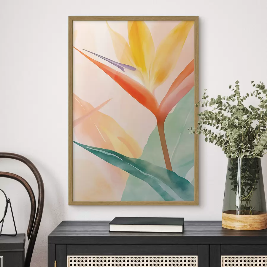 Papier peint L'oiseau de paradis : botanique tropicale f49380