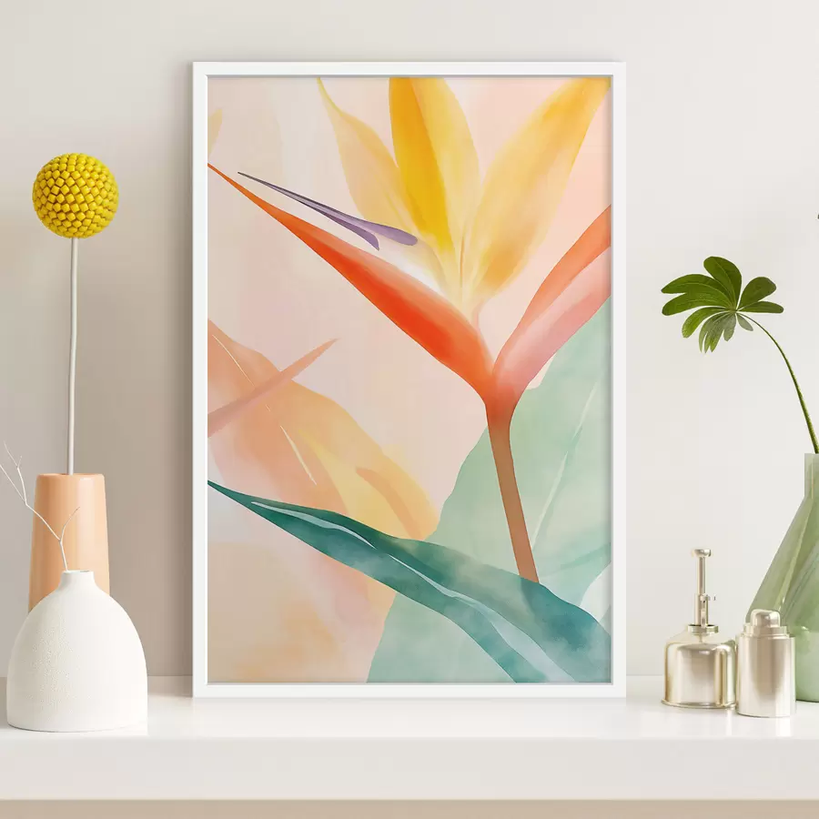 Papier peint L'oiseau de paradis : botanique tropicale f49380