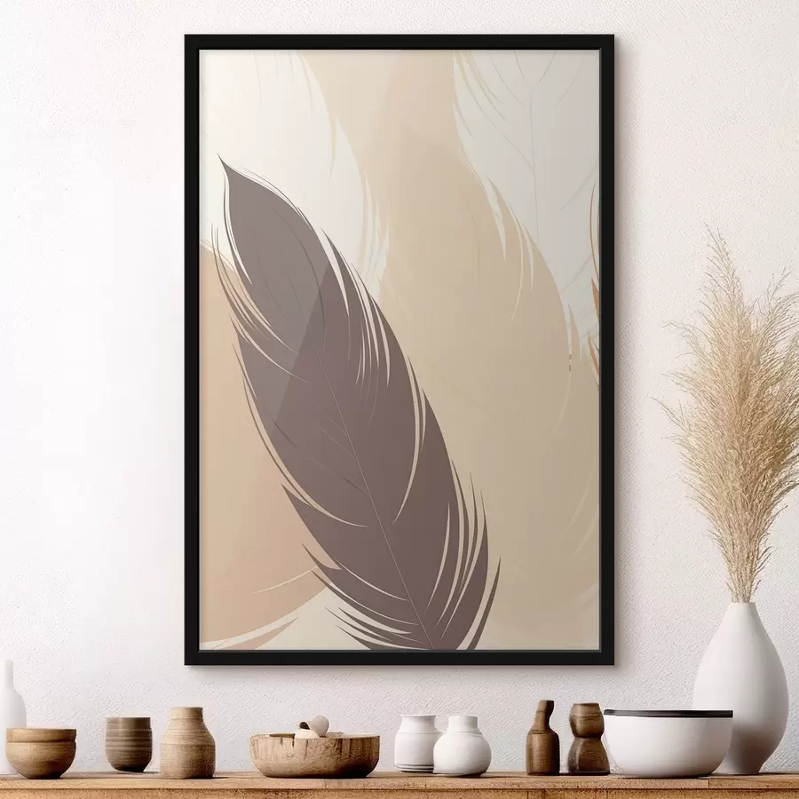 Papier peint Minimalisme abstrait inspiré des plumes f49382
