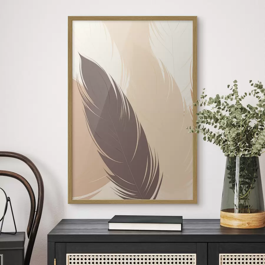Papier peint Minimalisme abstrait inspiré des plumes f49382