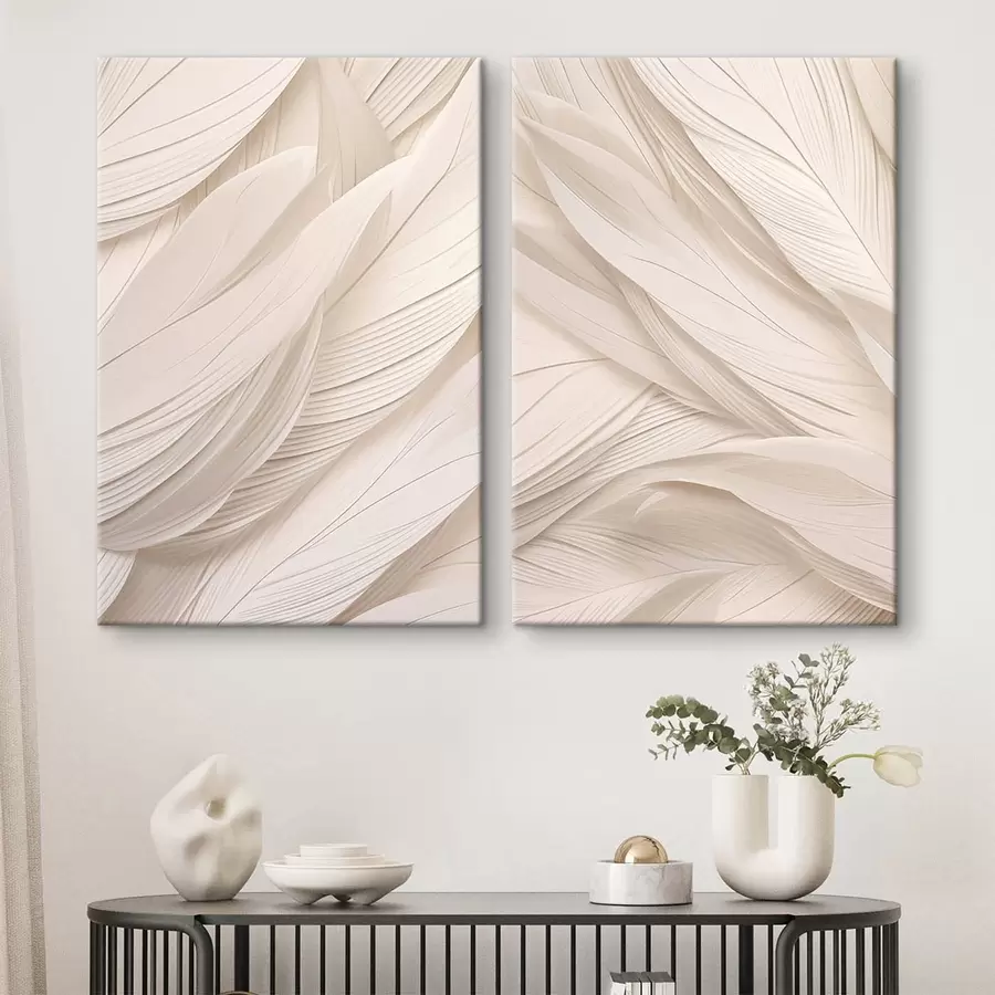 Tableau Abstraction en vagues beiges m30604