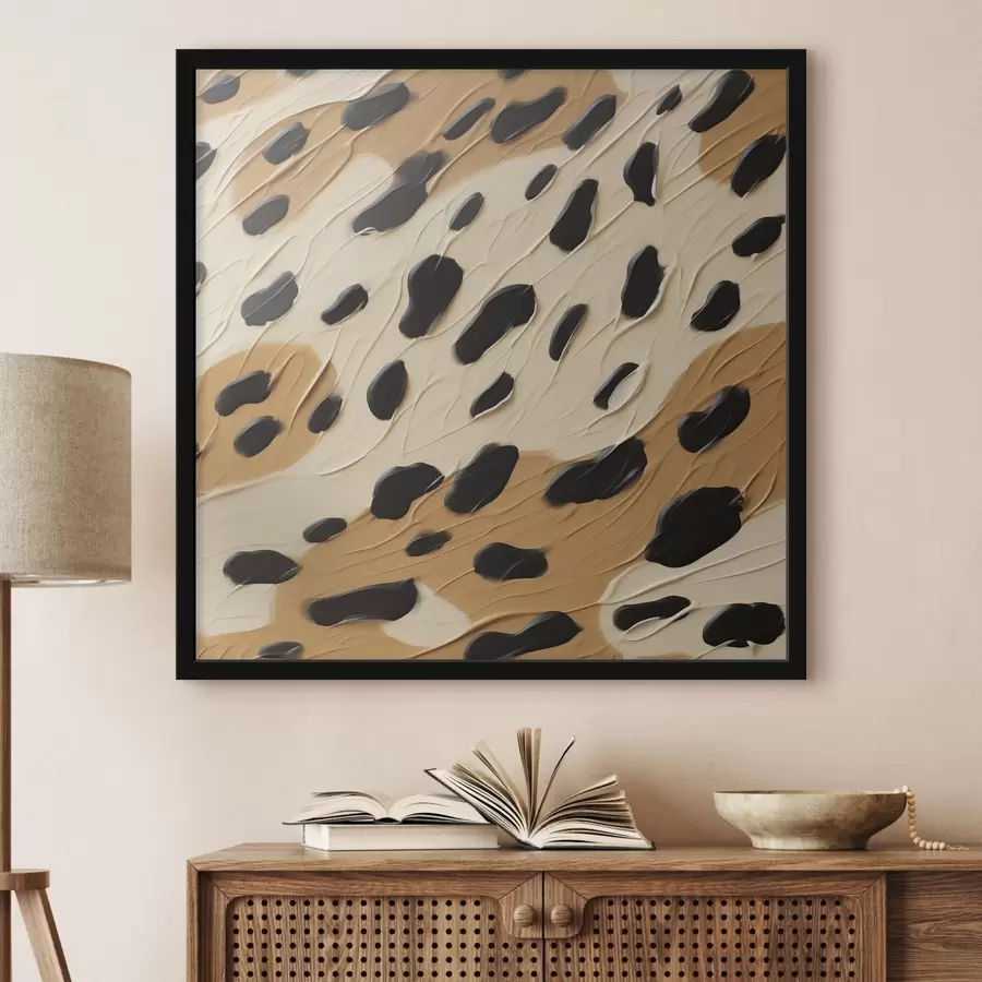 Papier peint Taches noires sur un fond abstrait, imitation de peinture f49750