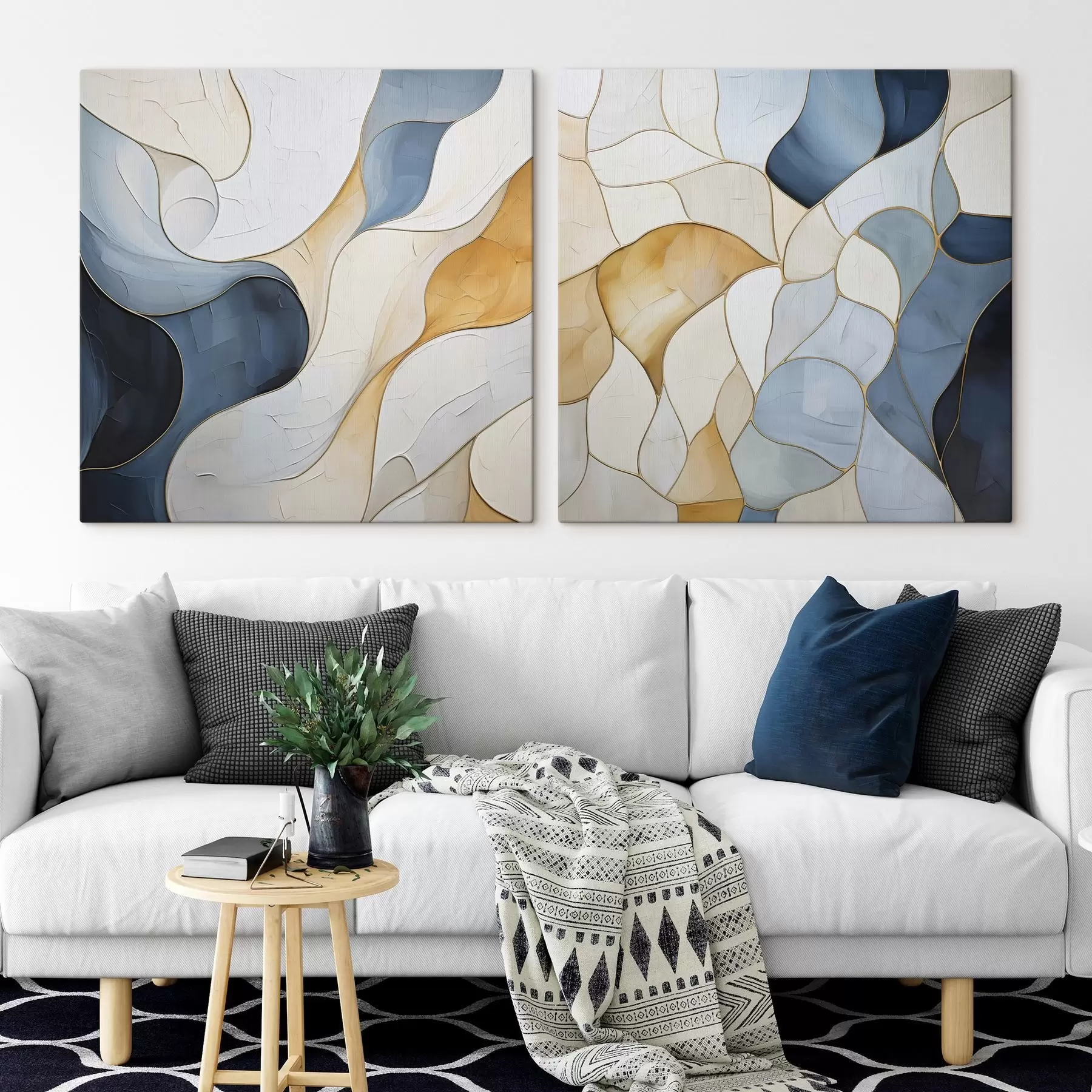 Tableau Motif abstrait, imitation de peinture m30670
