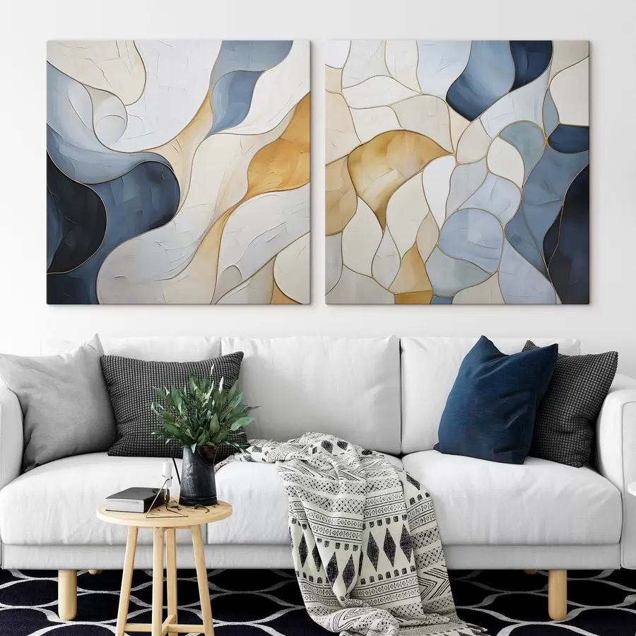 Tableau Motif abstrait, imitation de peinture m30670