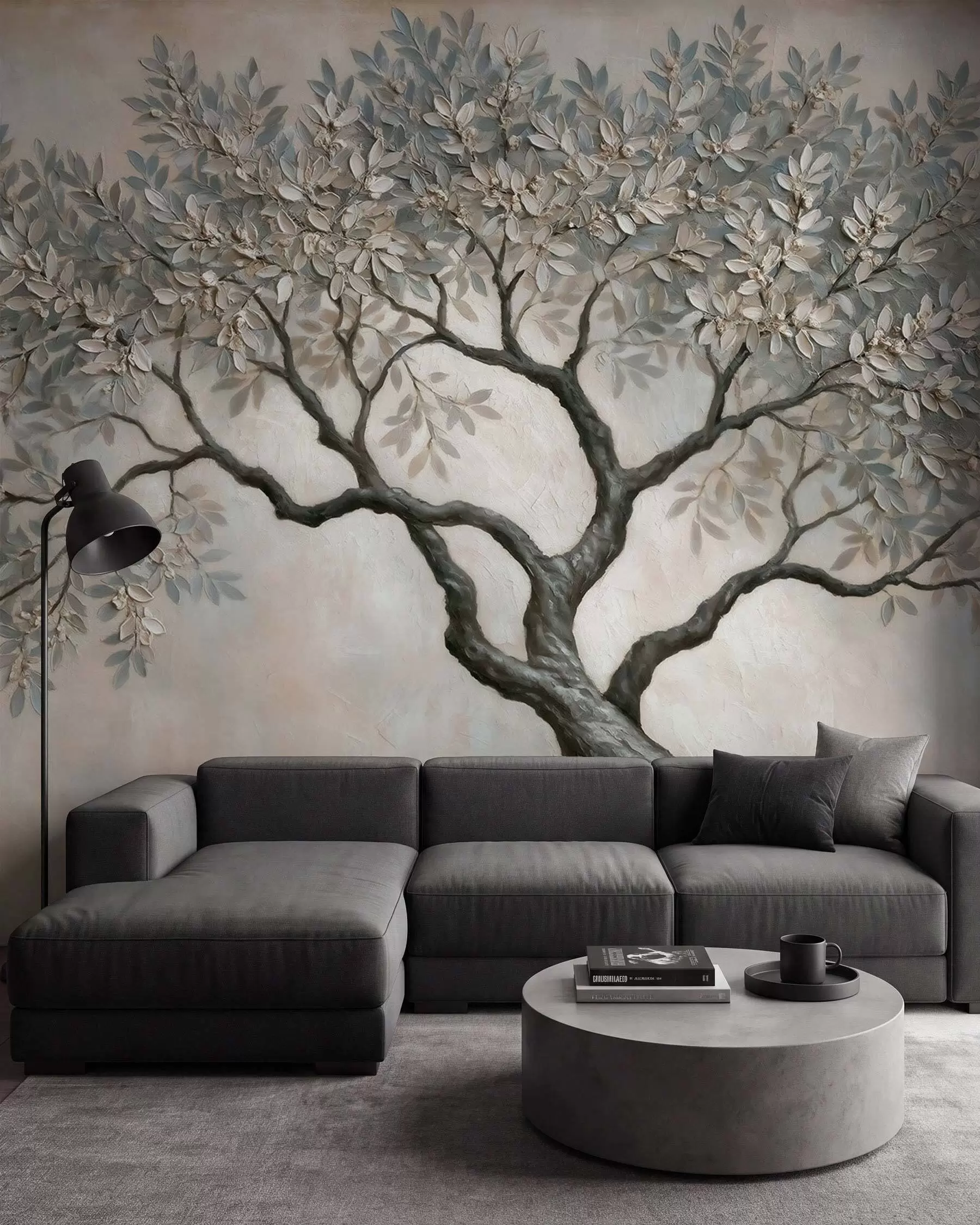 Papier peint Vieil arbre aux tons de pierre w09919