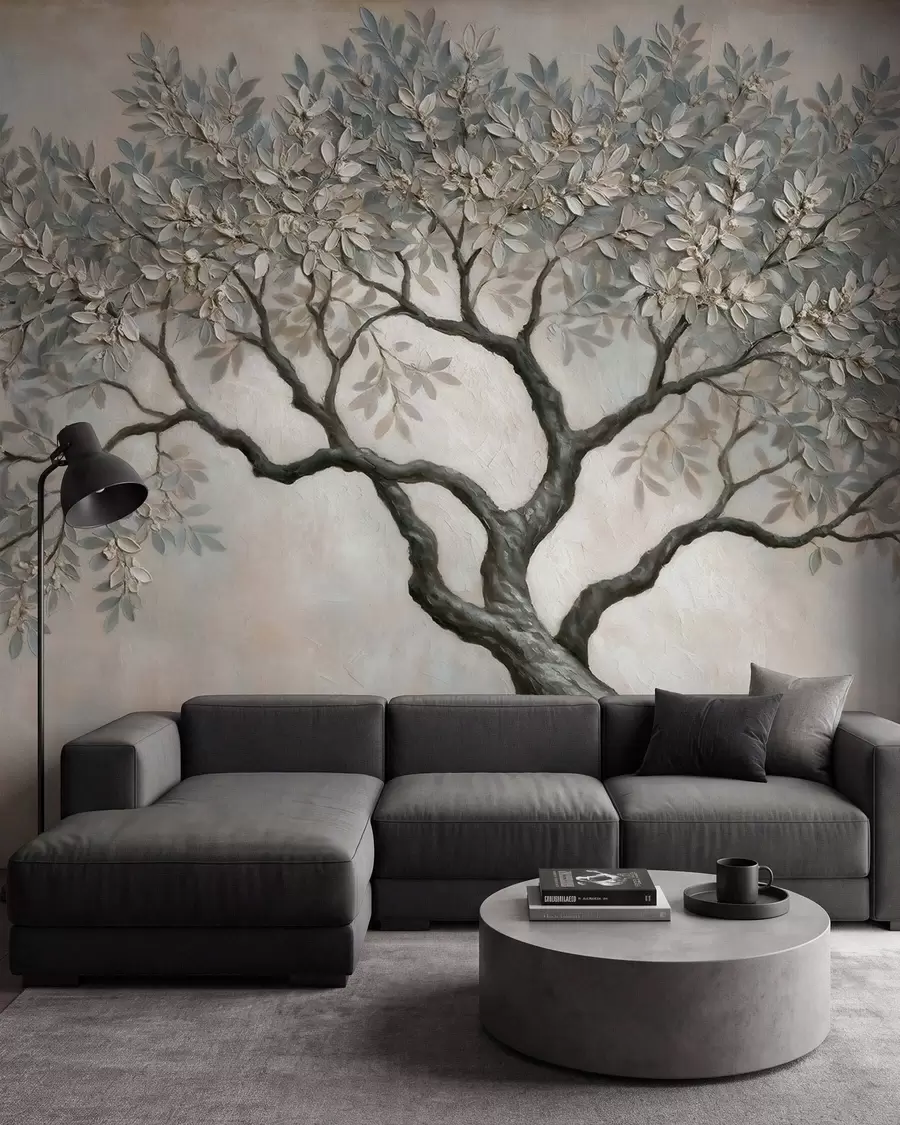 Papier peint Vieil arbre aux tons de pierre w09919