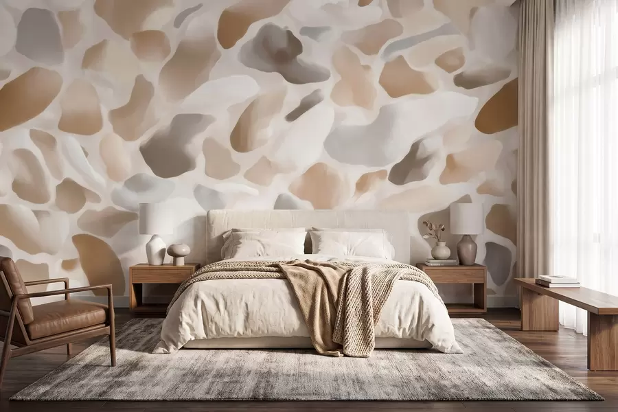 Papier peint Texture abstraite de terrazzo naturel dans des tons clairs w09933