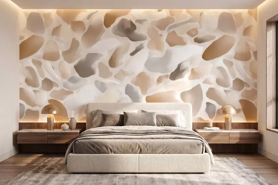 Papier peint Texture abstraite de terrazzo naturel dans des tons clairs w09933