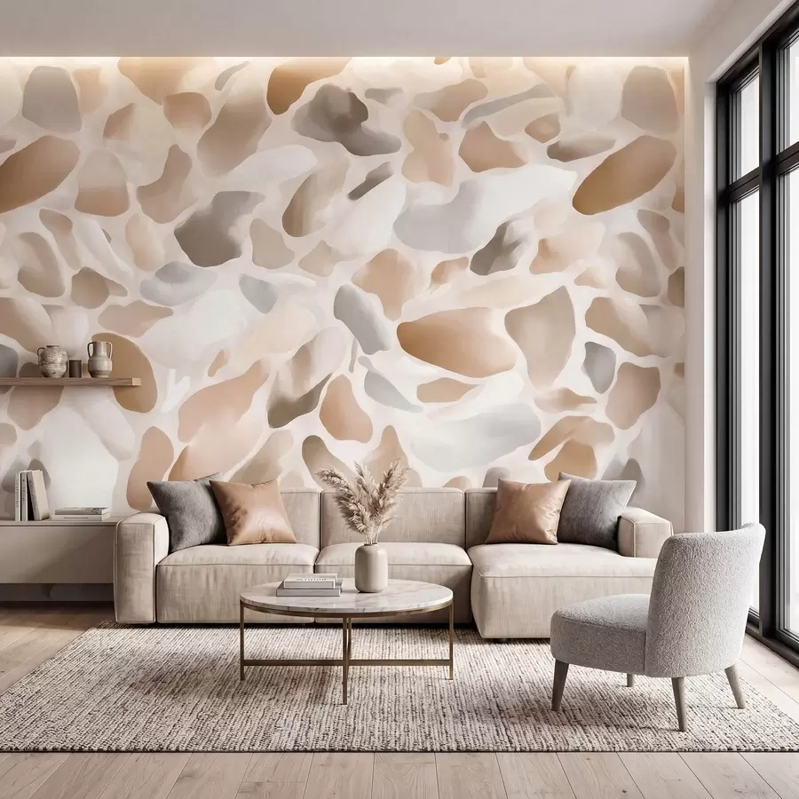 Papier peint Texture abstraite de terrazzo naturel dans des tons clairs w09933