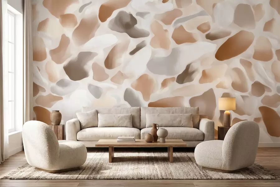Papier peint Texture abstraite de terrazzo naturel dans des tons clairs w09933