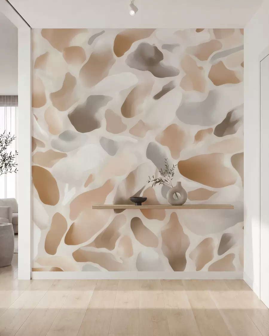 Papier peint Texture abstraite de terrazzo naturel dans des tons clairs w09933
