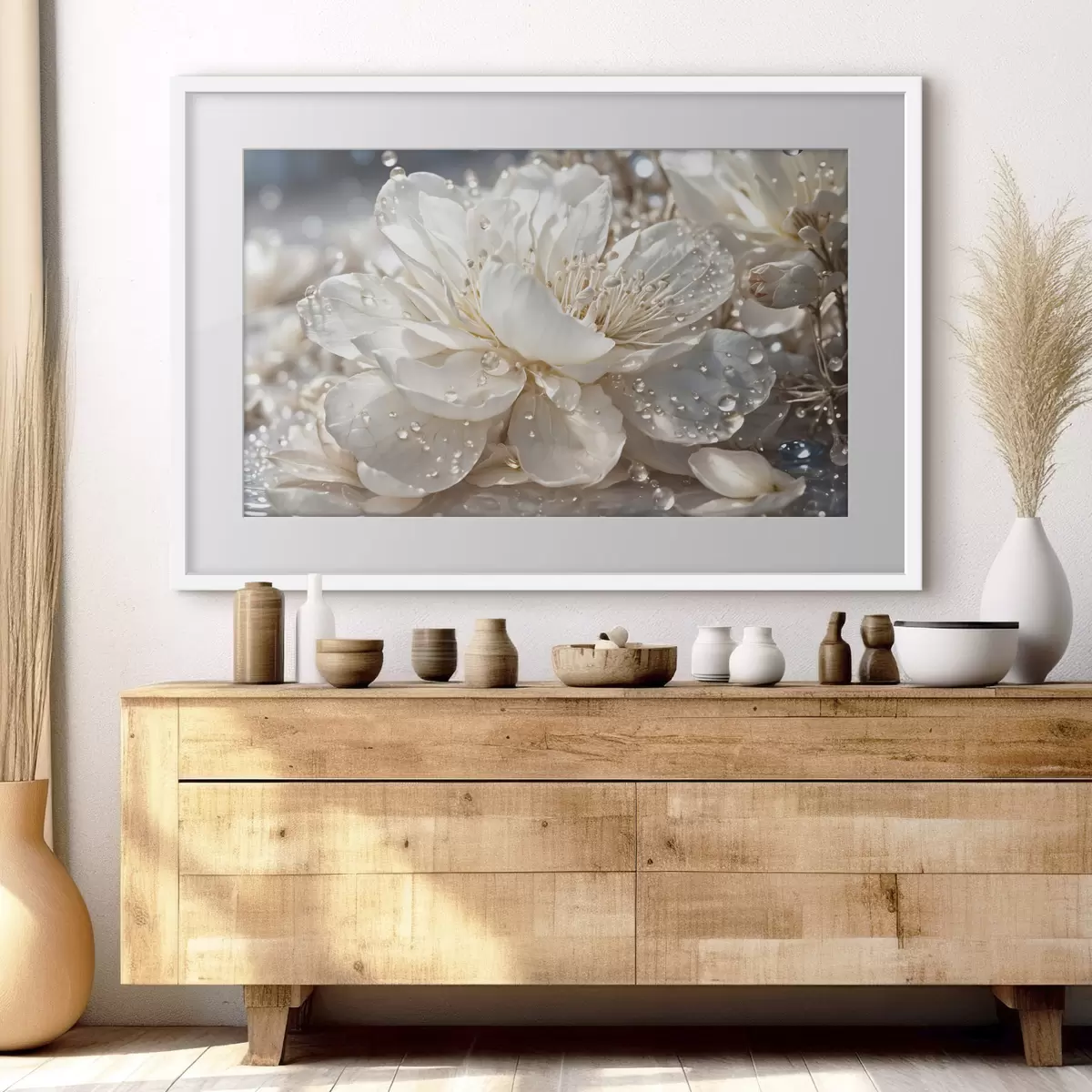 Poster Fleur perlée de rosée f49355